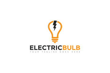 electric bulb logo and icon vector illustration design template