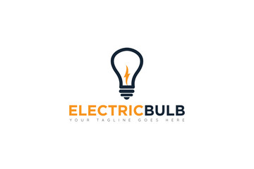 electric bulb logo and icon vector illustration design template