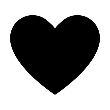 Simple black heart decorative sign symbol of love or celebration valentines day.