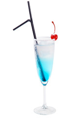 Margarita Cocktail Recipe Style. Mixed Drinks. Blue Hawaiian Cocktails with cold vodka