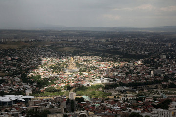 Fototapeta premium View from above to Tbilisi