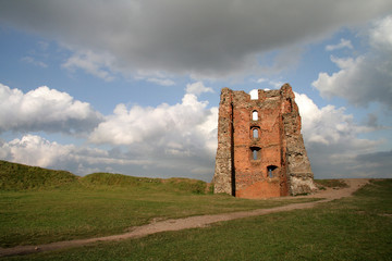 Ruins of the castle in the town of Novogrudok, in Belarus
