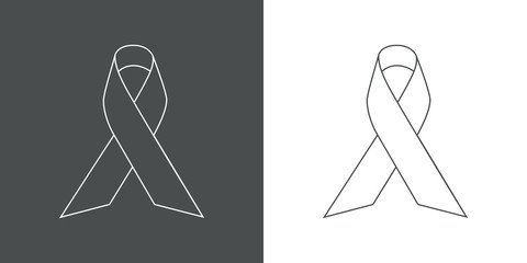 Icono plano lineal lazo de conciencia en gris y blanco © teracreonte