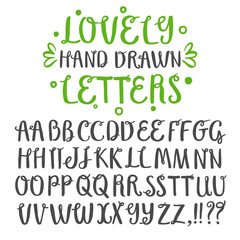 Fototapeta premium Brush hand drawn vector typeset