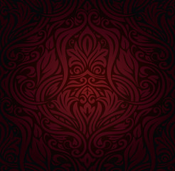 Brown floral wallpaper seamless vector decorative design background