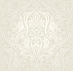 Wedding Floral decorative vintage Background Ecru Bege pale wallpaper pattern 