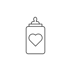 Baby bottle with a heart icon