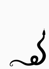 Black silhouette snake. Abstract sign snake. Vector illustration