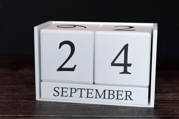 Business calendar for September, 24th day of the month. Planner organizer date or events schedule...