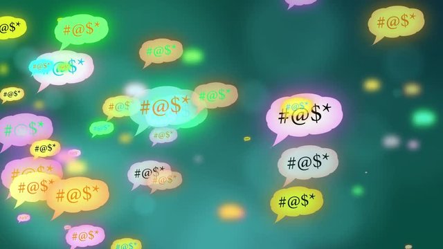 Business bubble speech animation. technology background with place for your text or icon