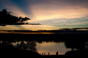 sunset over lake