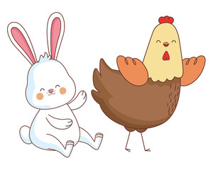 Happy farm animals cartoon