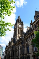 Fototapeta na wymiar The clocktower of Manchester Town Hall
