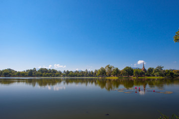 Thailand Temple Ruins by Lake