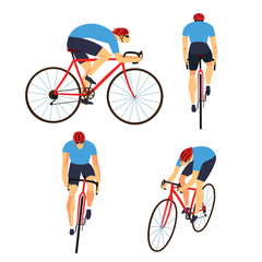 Fast road biker set from different view