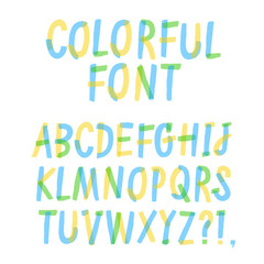 Hand drawn felt-tip pen ABC letters.