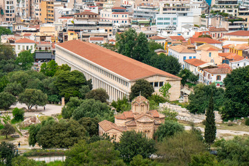 Fototapeta na wymiar Top view at the Ancient Agora of Athens, Greece