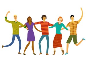 Obraz premium Happy friends together