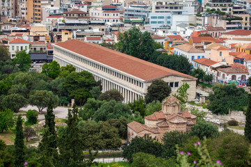 Fototapeta premium Top view at the Ancient Agora of Athens, Greece