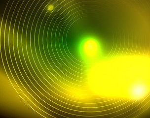 Neon circles abstract background