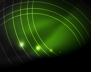 Dark space with neon color glowing lights abstract background