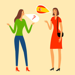 A foreigners talking and do not understand each other.