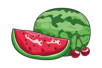 Base Fresh fruit nutrition healthy hand drawn