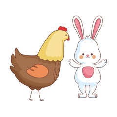 Happy farm animals cartoon