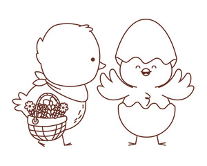 Happy  farm animals outline