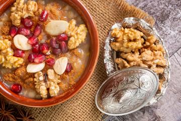 Traditional delicious Turkish dessert; Ashura (Asure)