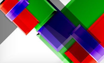 Bright colorful square shape blocks geometrical background