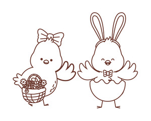 Happy  farm animals outline