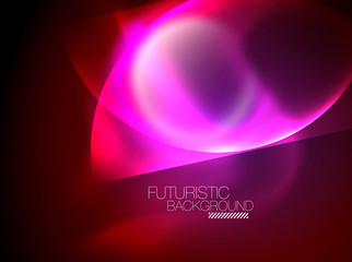 Vector glowing neon circles abstract background