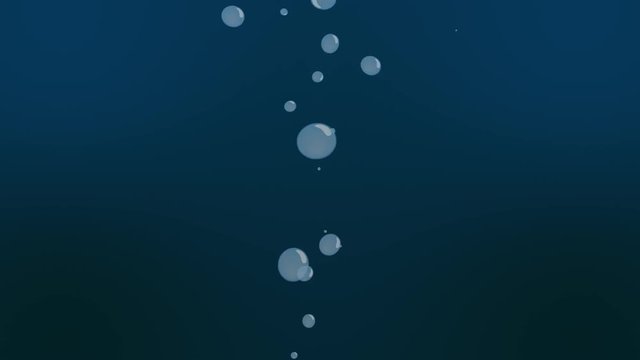 Loopable 3D animation of a bubbles rising upwards and expanding. With alpha channel