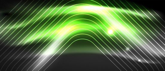 Glowing shiny neon squares abstract background, techno modern template