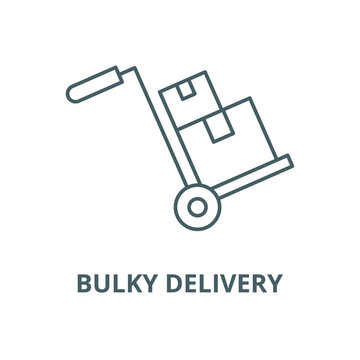 Bulky delivery vector line icon, outline concept, linear sign