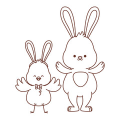 Happy  farm animals outline