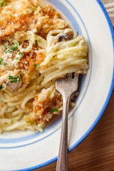 Chicken Spaghetti Alfredo Bake