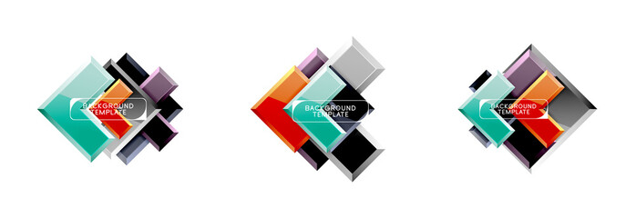 Set of arrow geometric logo icons, banners or backgrounds templates