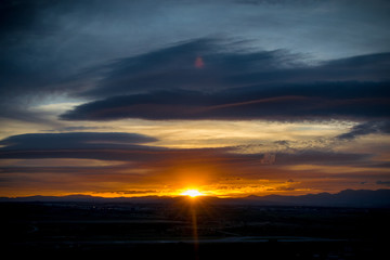 clouds sunset golden hour madrid landscape
