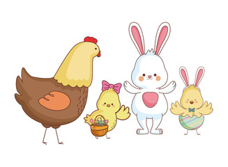 Happy farm animals cartoon