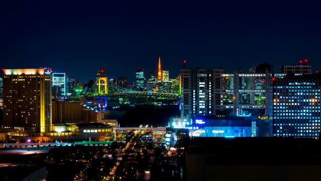東京夜景　タイムラプス　クリスマスのイルミネーション