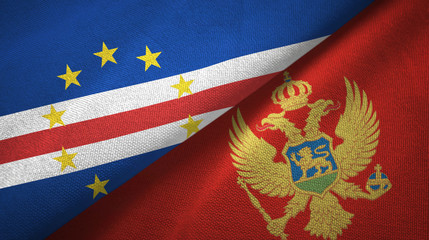 Cabo Verde and Montenegro two flags textile cloth, fabric texture