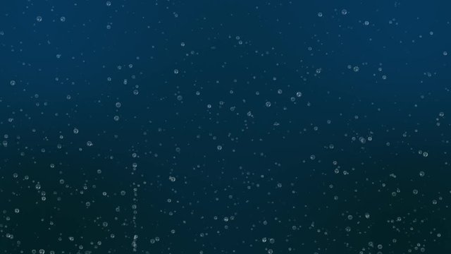 3D animation of different sized bubbles rising up and expanding.