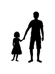 papa vater und tochter vatertag kind dad familie großer bruder kleine schwester paar liebe 2 freunde team clipart silhouette cool design