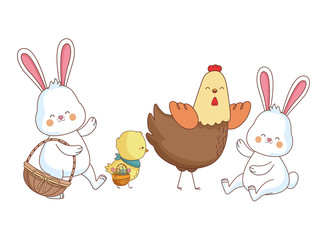 Happy farm animals cartoon