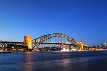 View of Sydney Harbour Bridge at night