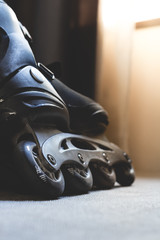 closeup of  inline skate
