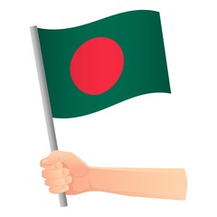 Bangladesh flag in hand