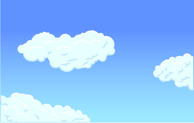 Vector illustration of white clouds in the sky